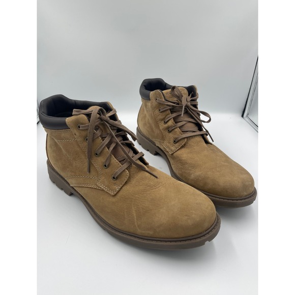 Rockport Mens Chukka Ankle Boots Lace Up Round Toe Slip Resistant Brown 13 - Picture 1 of 9